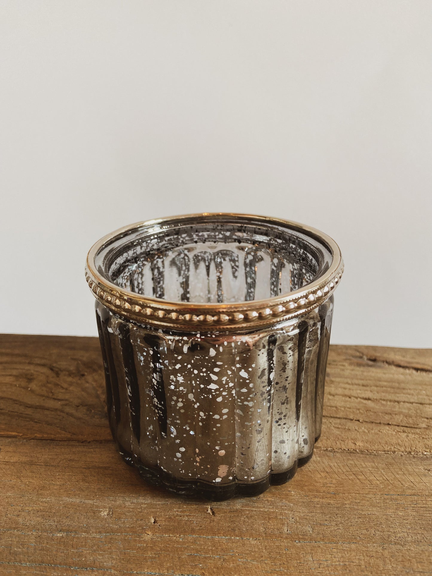 Teelichtglas in Antik-Silber (1.Stk)