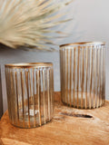 Windlicht mit goldenen Akzenten small (1.Stk)