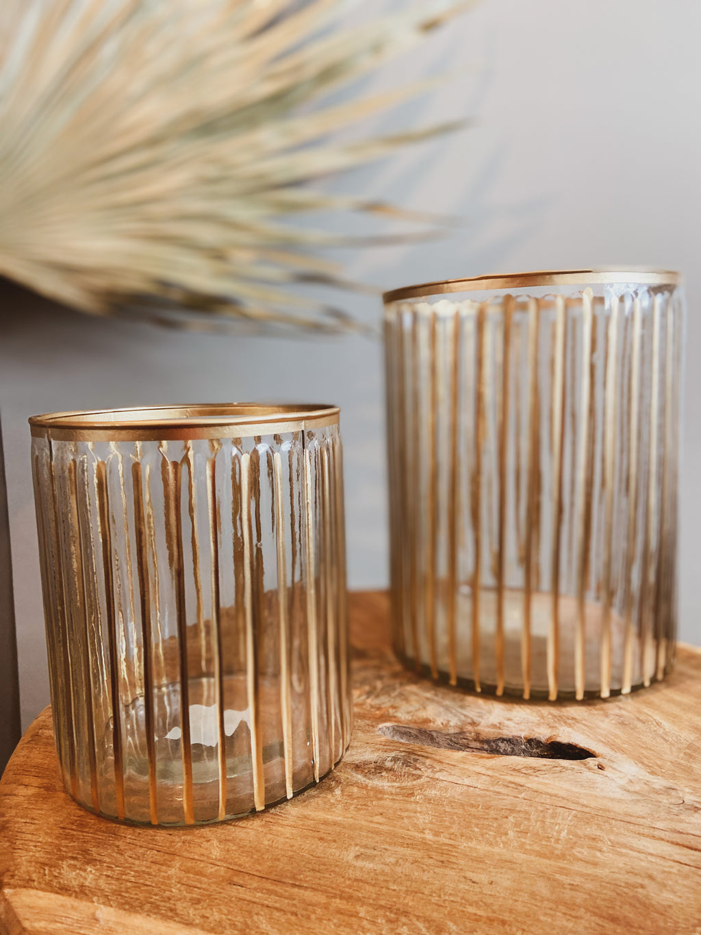Windlicht mit goldenen Akzenten big (1.Stk)