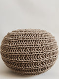 Knitted Pouf in Taupe