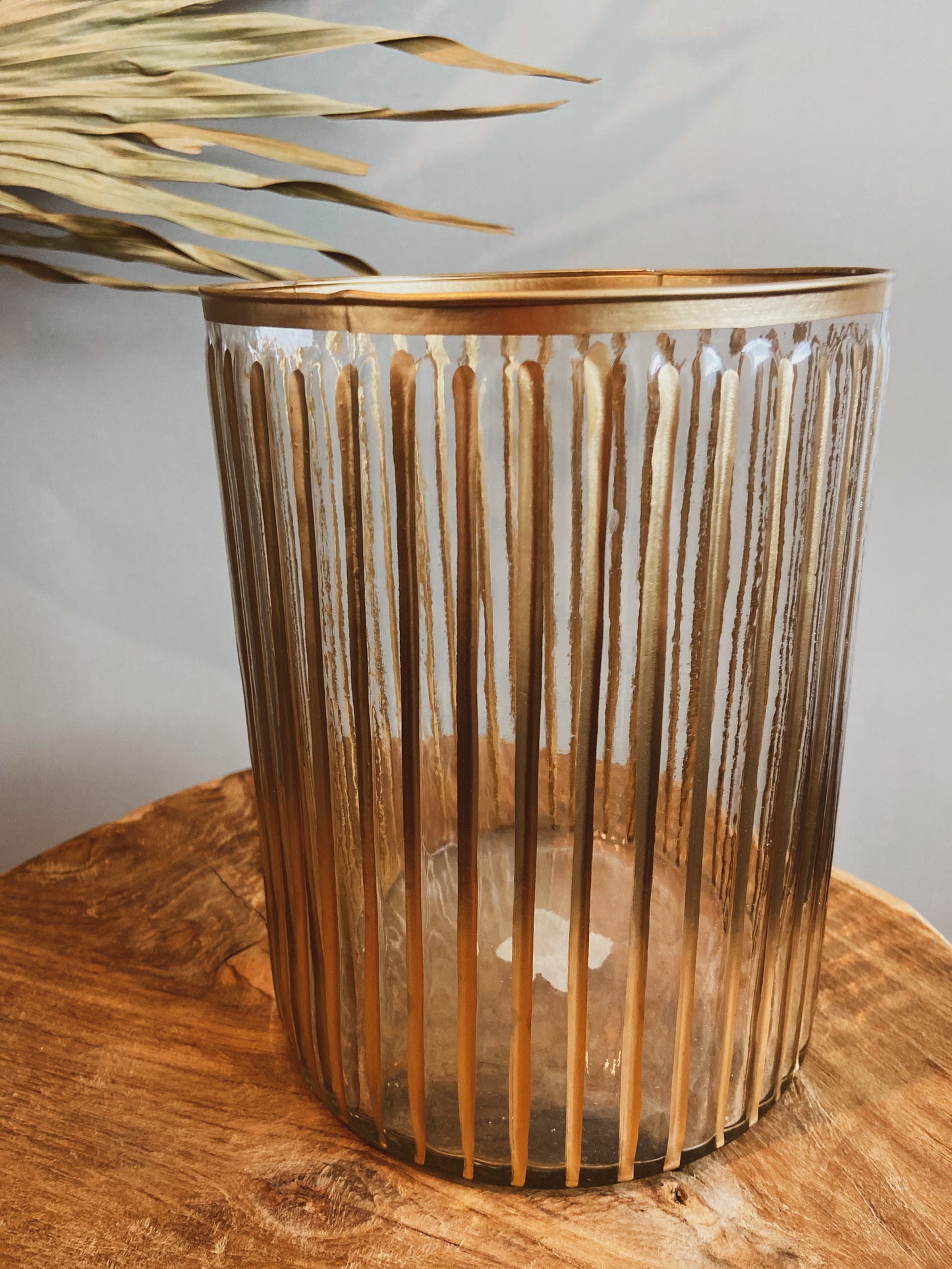 Windlicht mit goldenen Akzenten big (1.Stk)